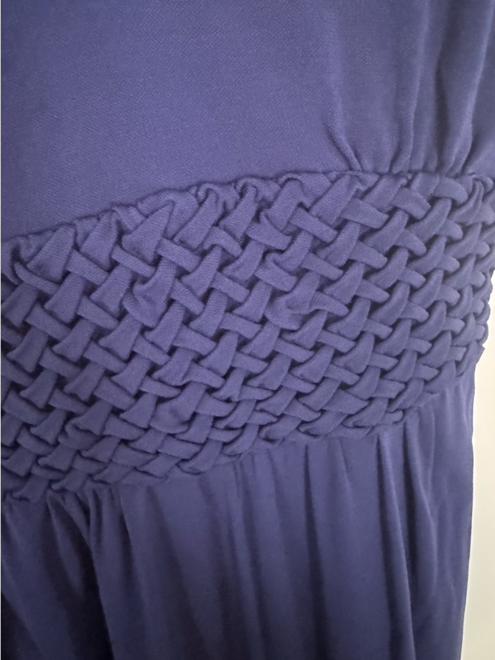 Maeve Anthropologie YUMA Navy V-Neck Dress with Braided Waist Detail - Picture 3 of 6